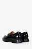 Stuart Weitzman Black Patent Leather Faux Pearl Embellished Loafers Size 37.5