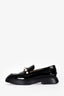 Stuart Weitzman Black Patent Leather Faux Pearl Embellished Loafers Size 37.5
