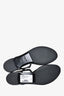 Saint Laurent Black Croc Embossed Cassandra Sandals Size 36.5