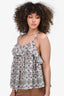 Isabel Marant Cream & Purple Ruffle Tank Top Size 38