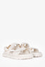 Christian Dior White Leather Gold Logo Chunky Sandals Size 38.5
