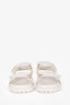Christian Dior White Leather Gold Logo Chunky Sandals Size 38.5