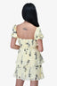 Self-Portrait Yellow Floral Pleated Mini Dress Size 2