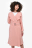 Roland Mouret Pink Belted Trench Coat Size 4
