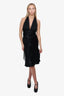 Vera Wang Vintage Black Satin Dress with Tulle Top Size 4 US