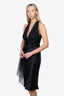 Vera Wang Vintage Black Satin Dress with Tulle Top Size 4 US