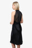 Vera Wang Vintage Black Satin Dress with Tulle Top Size 4 US