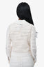 St. John Cream Crochet Knit Button Down Cardigan Size 2