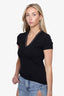 Burberry Black Check V-Neck T-shirt Size S
