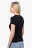 Burberry Black Check V-Neck T-shirt Size S