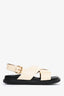 Marni Cream Leather Criss Cross Sandals Size 38.5