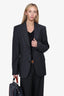 Versace Collection Grey Wool Striped Blazer Size 48