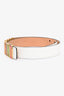 Moschino White Leather Rainbow Logo Belt Size 42