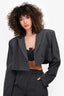 Camila Coelho Grey Cropped Blazer Size M