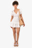 LoveShackFancy White Cotton Eyelet Ruched Mini Dress Size XS
