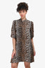 Ganni Brown Leopard Print Dress Size 40
