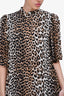 Ganni Brown Leopard Print Dress Size 40