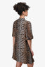 Ganni Brown Leopard Print Dress Size 40