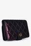 Pre-Loved Chanel™ 2013/14 Purple Shimmer Fabric Quilted Flap Wallet