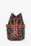 Versace Brown Coated Canvas La Greca Mini Bucket Bag