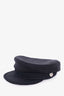 Hermès Black Linen Newsboy Hat Size 59