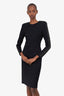 Judith & Charles Black Studded Long Sleeve Midi Dress Size 2