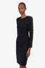 Judith & Charles Black Studded Long Sleeve Midi Dress Size 2