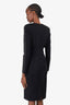Judith & Charles Black Studded Long Sleeve Midi Dress Size 2