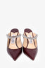 Jimmy Choo Burgundy Red Leather Croc Embossed Crystal Mules Size 36.5