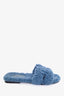 Hermès Blue Shearling Oran Sandals Size 36