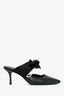 The Row Black Snakeskin Satin Bow Mules Size 36.5