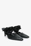 The Row Black Snakeskin Satin Bow Mules Size 36.5