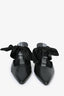 The Row Black Snakeskin Satin Bow Mules Size 36.5