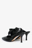 The Row Black Snakeskin Satin Bow Mules Size 36.5
