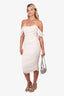 House of CB Cream Ruched Midi Dress Size M