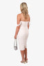 House of CB Cream Ruched Midi Dress Size M