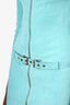 Jitrois Blue Lambskin Long Sleeve Zip-Up Dress Size 34