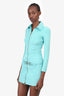 Jitrois Blue Lambskin Long Sleeve Zip-Up Dress Size 34