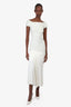 Herve Leger White Neckline Bandage Midi Dress Size XS (As Is)