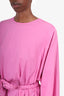 Rhode Pink Cotton Long Sleeve 'Ella' Mini Dress With Rope Belt Size S
