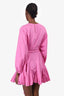 Rhode Pink Cotton Long Sleeve 'Ella' Mini Dress With Rope Belt Size S