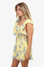 LoveShackFancy Yellow Floral Cotton/Silk Ruffled Mini Dress Size S