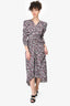 Isabel Marant Cream/Purple Printed 'Albi' Midi Dress Size 36