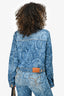 Versace Blue Denim Floral Printed Jacket Size 46