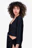 Escada Black Silk Blend Wrap Sweater Size 38