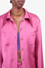 Nanushka Pink Satin "Tosca" Button-Up Shirt + "Tabbi" Pants Set Size M
