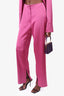 Nanushka Pink Satin "Tosca" Button-Up Shirt + "Tabbi" Pants Set Size M