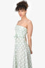 Zimmermann Green/White Belted Polka Dot Midi Dress Size 0 (As Is)