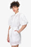 Frame White Eyelet Puff Sleeve Button-Up Mini Dress Size XS