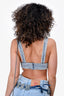 Maje Blue Denim Diamante Embellished V-Neck Bralette Size 1